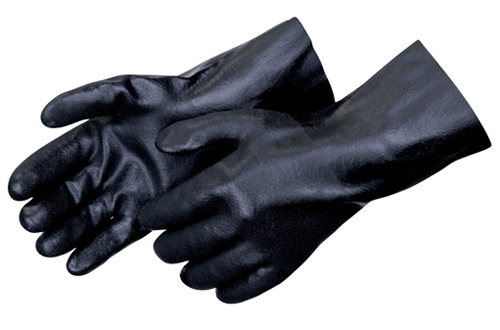 Full Coated Black PVC Gloves