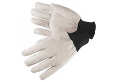 Knit Wrist White Canvas Glove