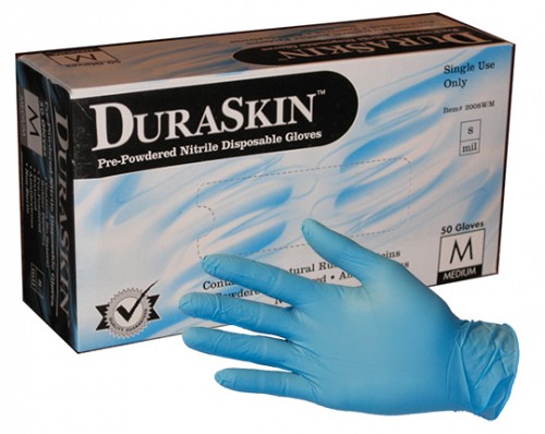 Pre-Powdered Vinyl Disposable Gloves DuraSkin 20 Gloves Free shipping 