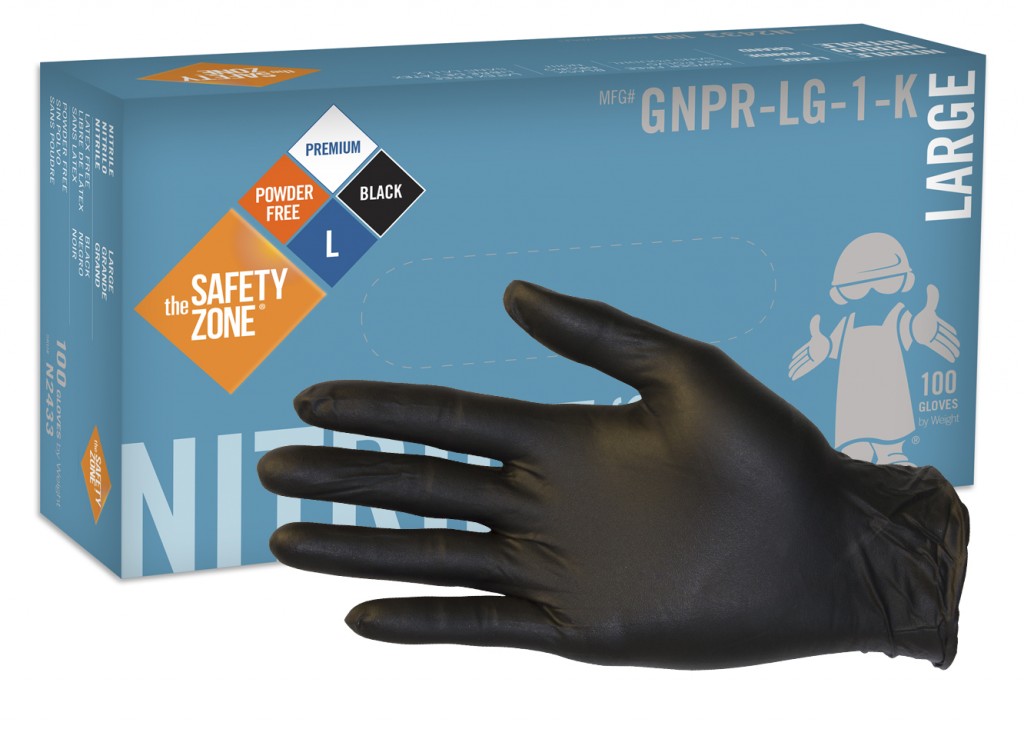 Safety_Zone_GNPR1KK_5mil_Heavy_Black_Nitrile_Disposable_Gloves East