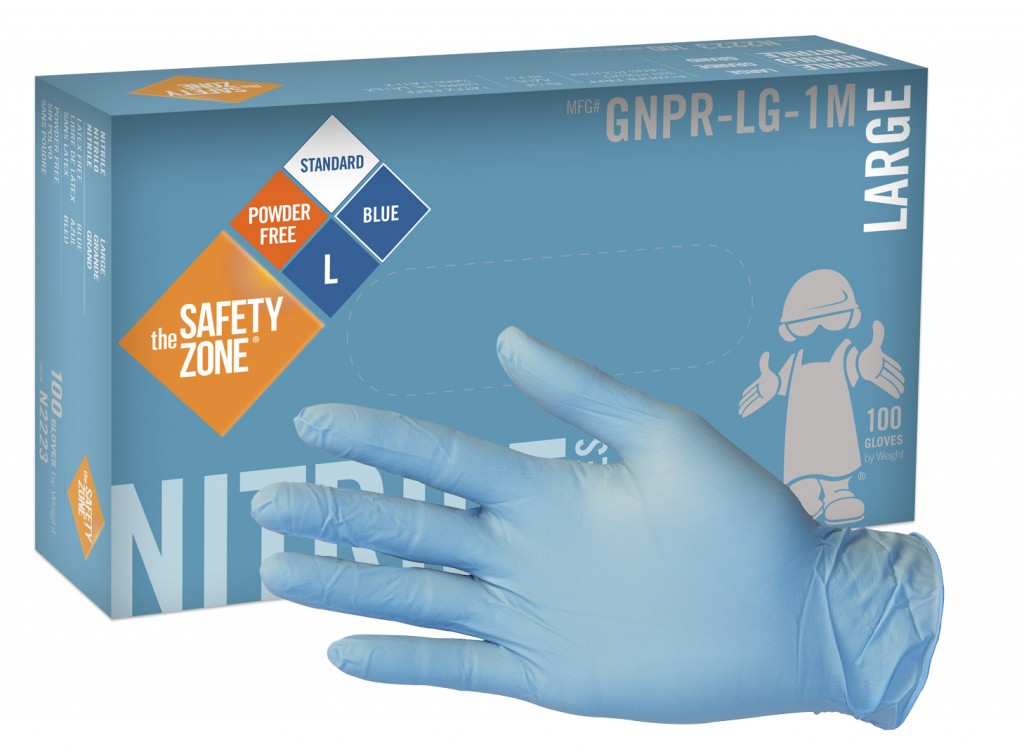 Safety_Zone_GNPR1M_ 4mil_Nitrile_Disposable_Gloves_Powder_Free East