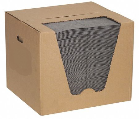 Absorbent Pads Universal Heavy Weight, Multi Layered Dimple Fine-Fiber /  Meltblown Grey 15x18 100/bale - T040