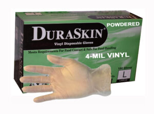 DuraSkin lightly powered 4-mil vinyl gloves