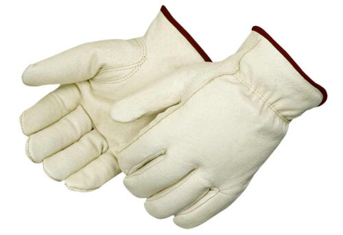 Red Fleece Lined Pigskin Leather Driver Winter Work Glove (Dozen) – ITEM# 7217 - Image 2